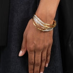 Solanales Gold Crystal Skinny Bangle Bracelet 14k Gold Plated, Crystal / SM