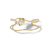 Asterales Gold Floating Cuff Bracelet 14k Gold Plated, Cubic Zirconia