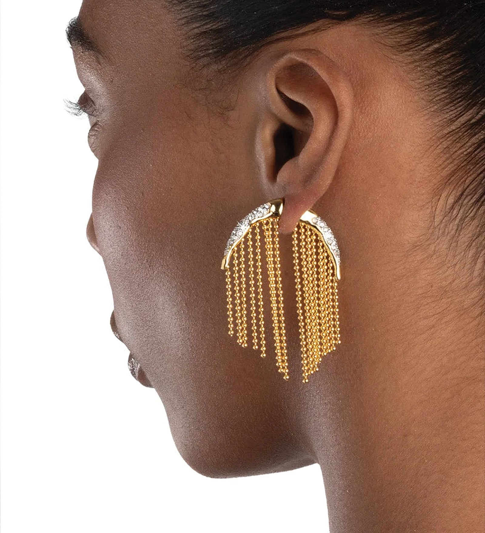 Alexis Bittar-Solanales Crystal Fringed Front Back Earrings-Earrings-Blue Ruby Jewellery-Vancouver Canada