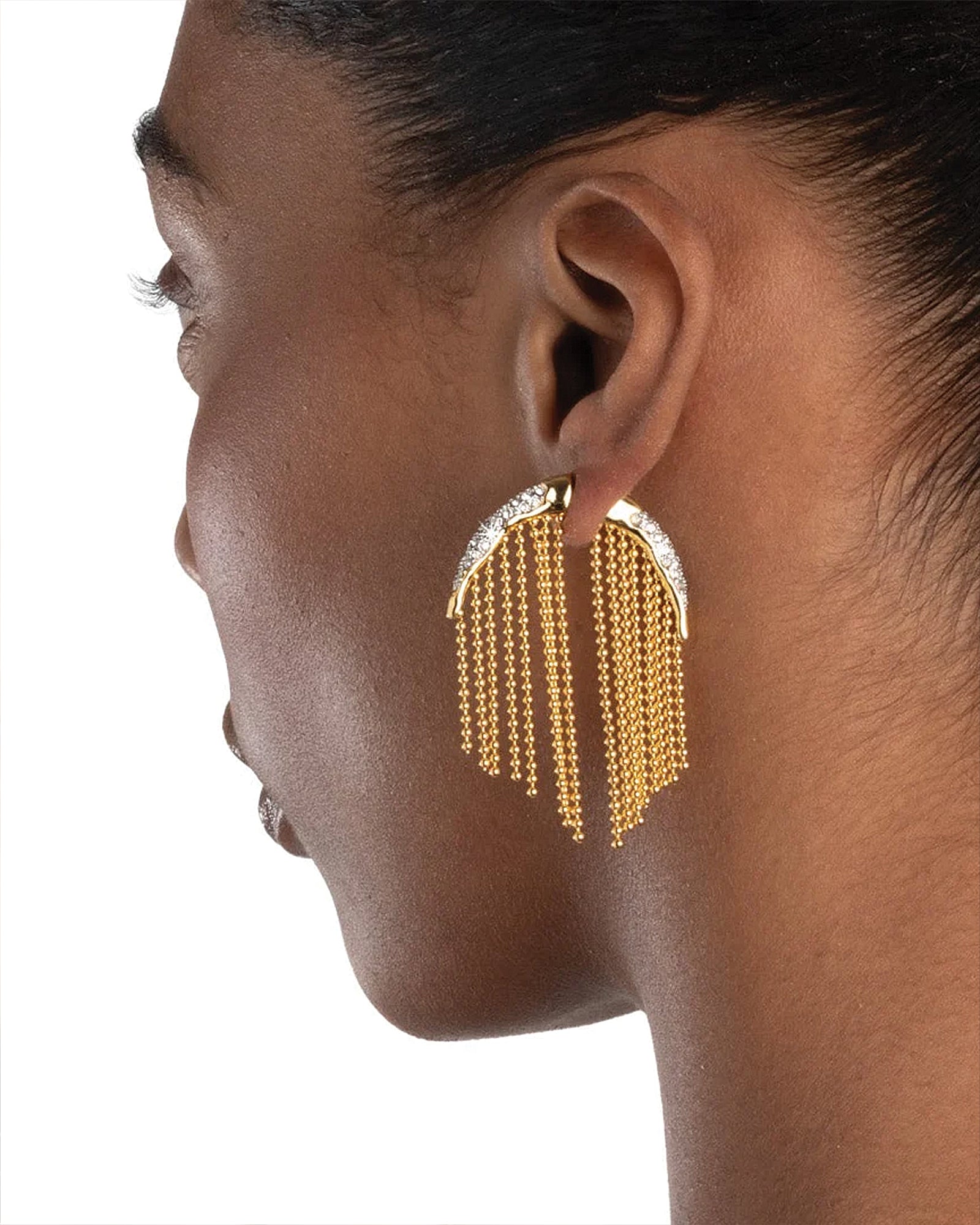 Alexis Bittar-Solanales Crystal Fringed Front Back Earrings-Earrings-Blue Ruby Jewellery-Vancouver Canada