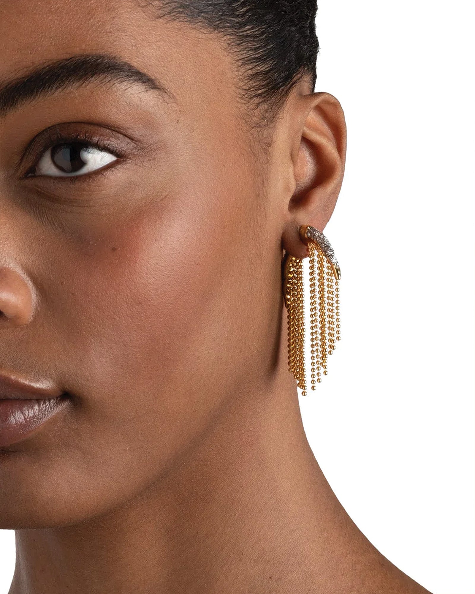 Alexis Bittar-Solanales Crystal Fringed Front Back Earrings-Earrings-Blue Ruby Jewellery-Vancouver Canada