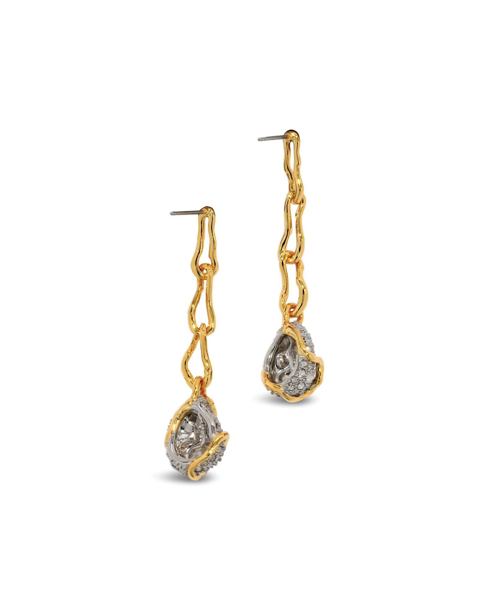Alexis Bittar-Solanales Crystal Linked Pebble Earrings-Earrings-Blue Ruby Jewellery-Vancouver Canada