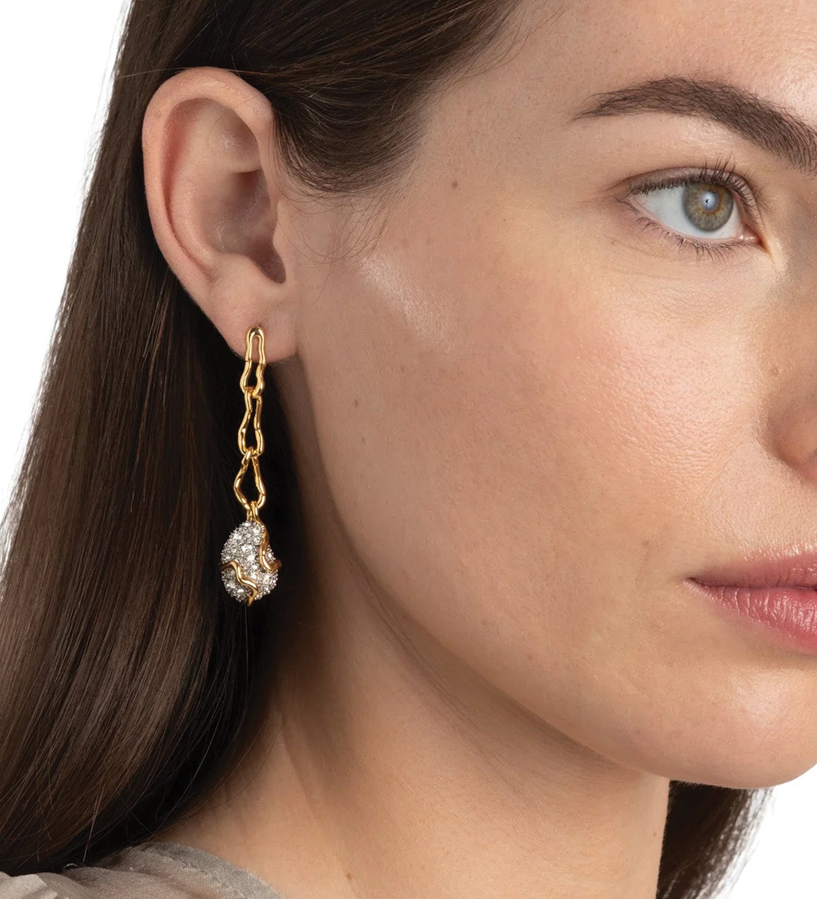 Alexis Bittar-Solanales Crystal Linked Pebble Earrings-Earrings-Blue Ruby Jewellery-Vancouver Canada