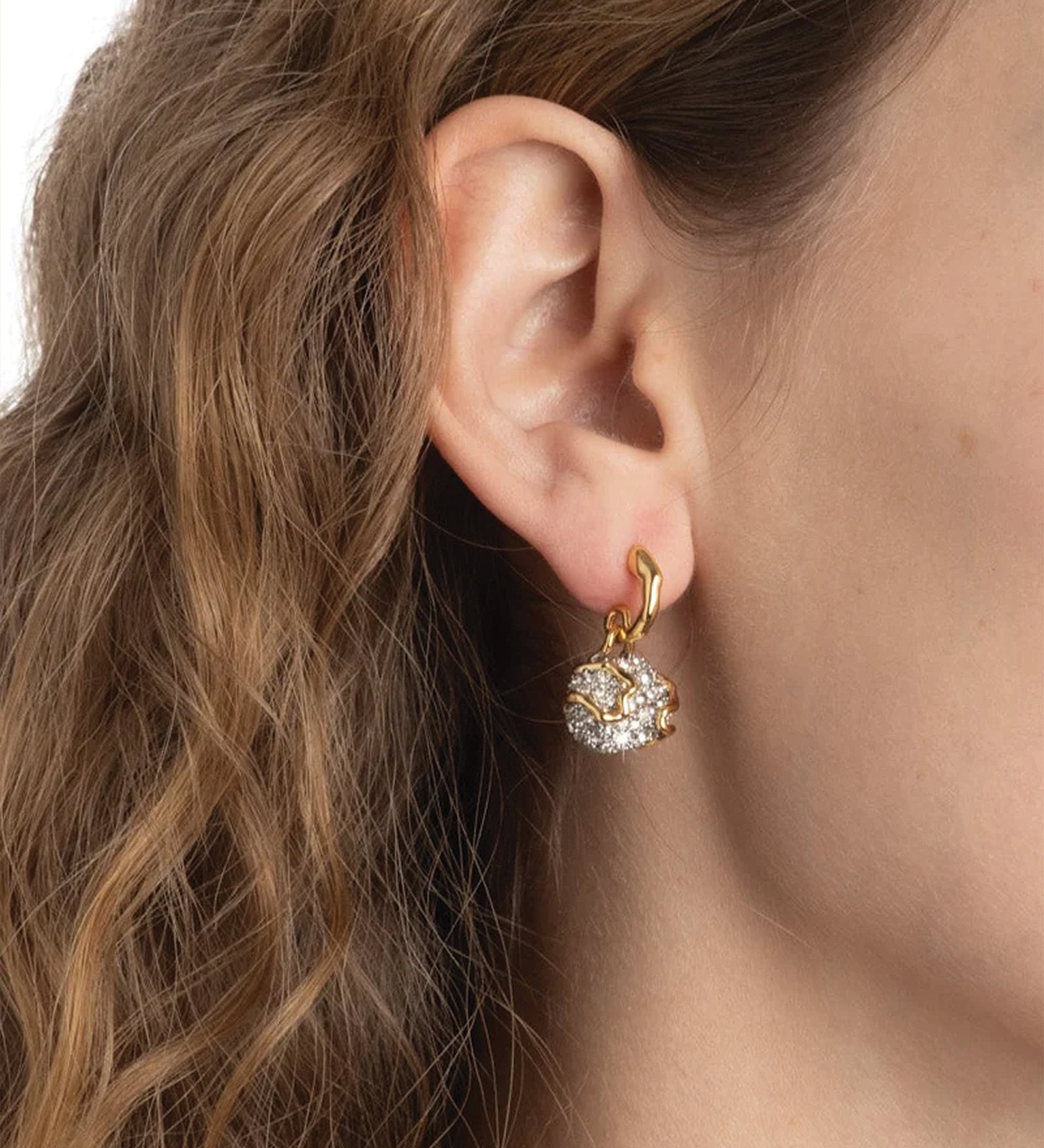 Alexis Bittar-Solanales Crystal Petite Pebble Hoop Earrings-Earrings-Blue Ruby Jewellery-Vancouver Canada