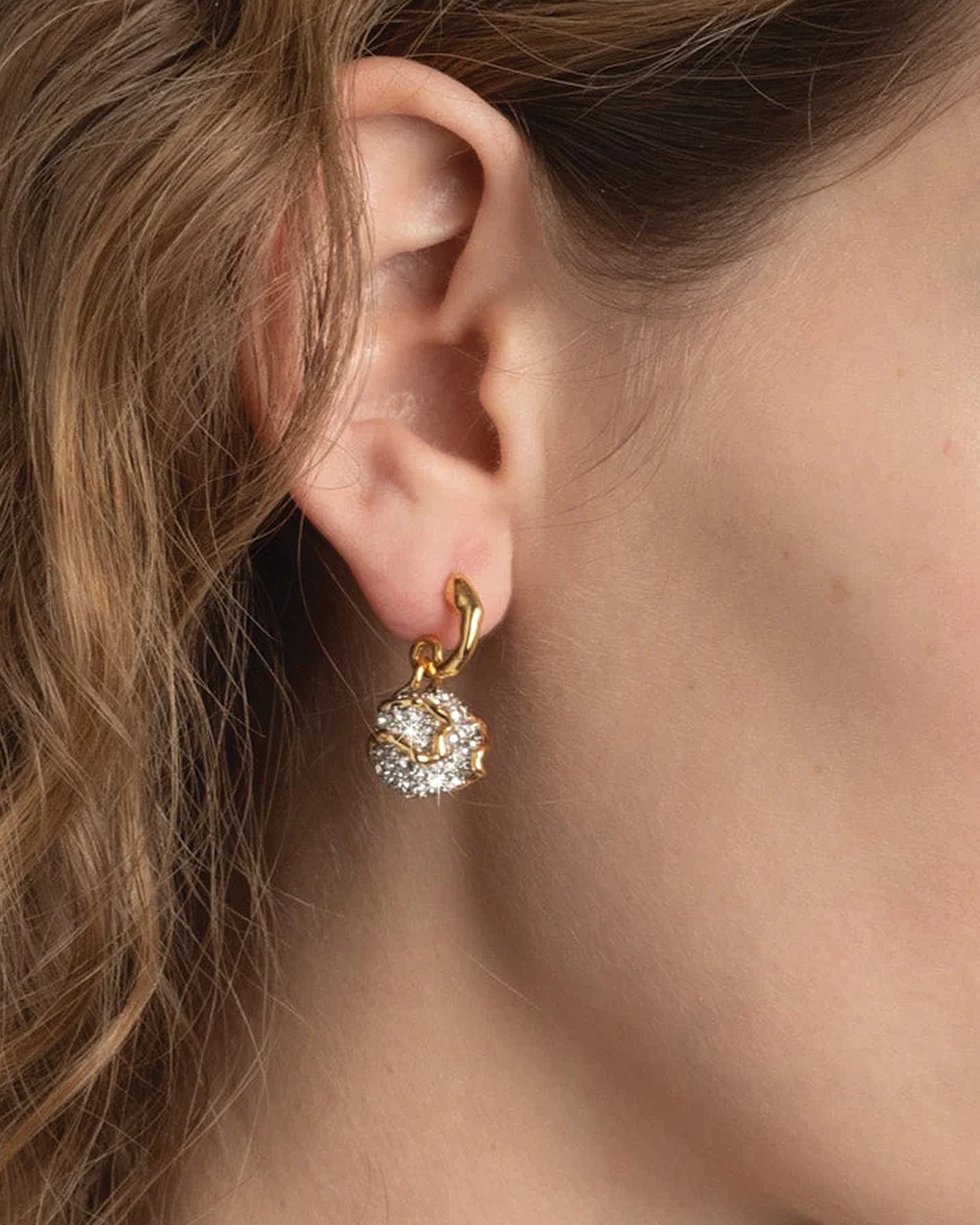 Alexis Bittar-Solanales Crystal Petite Pebble Hoop Earrings-Earrings-Blue Ruby Jewellery-Vancouver Canada