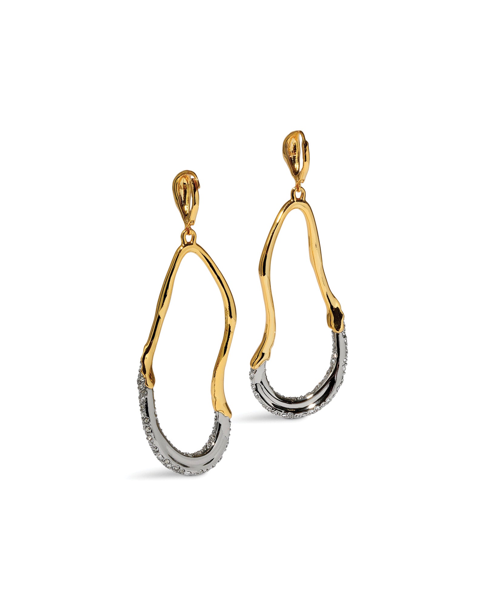 Alexis Bittar-Solanales Crystal Curve Leverback Drop Earrings-Earrings-Blue Ruby Jewellery-Vancouver Canada