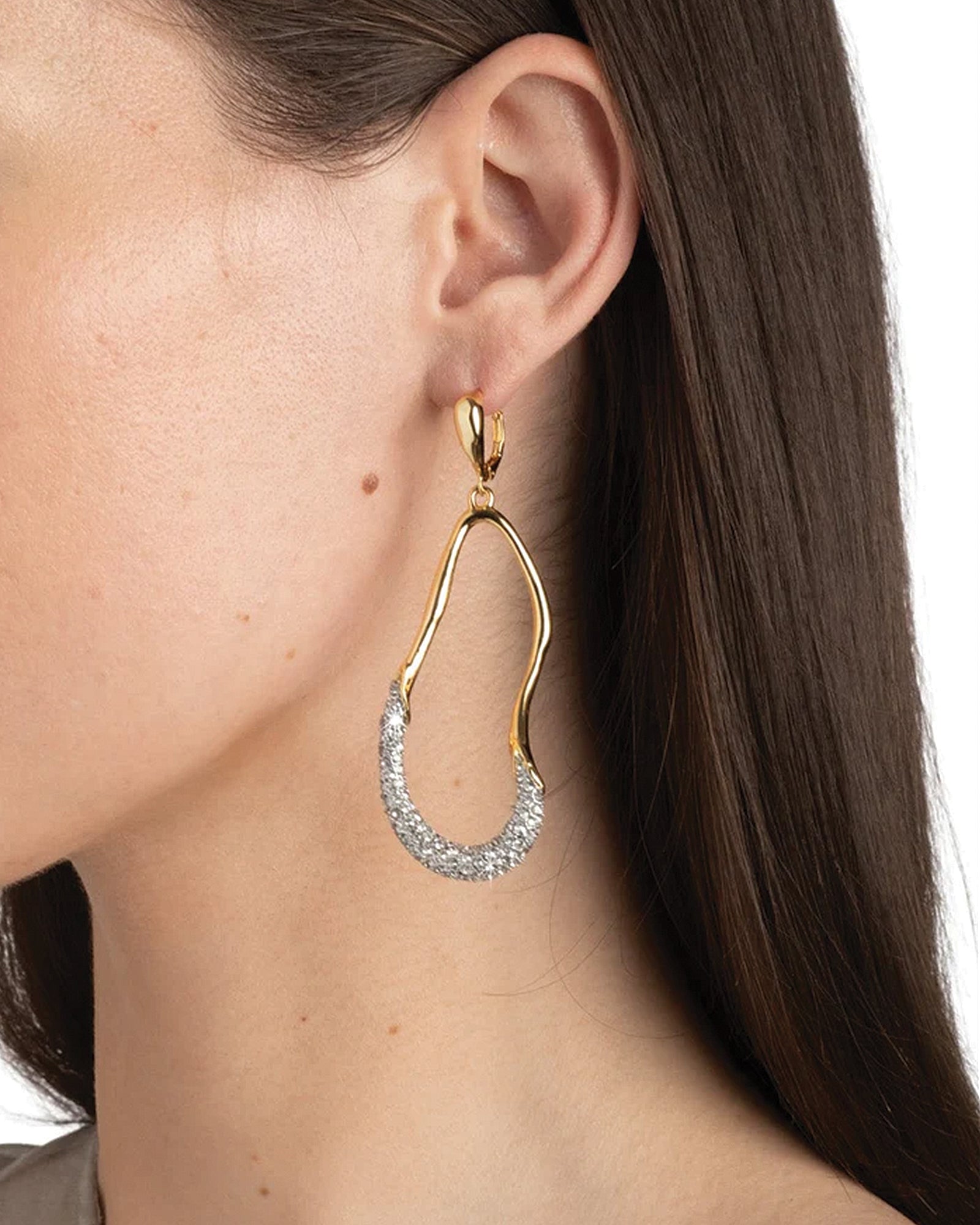 Alexis Bittar-Solanales Crystal Curve Leverback Drop Earrings-Earrings-Blue Ruby Jewellery-Vancouver Canada