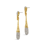 Solanales Linear Crystal Teardrop Earrings 14k Gold Plated, Crystal