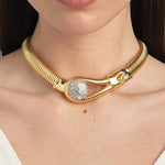 Alexis Bittar-Solanales Crystal Pebble Collar Necklace-Necklaces-Blue Ruby Jewellery-Vancouver Canada