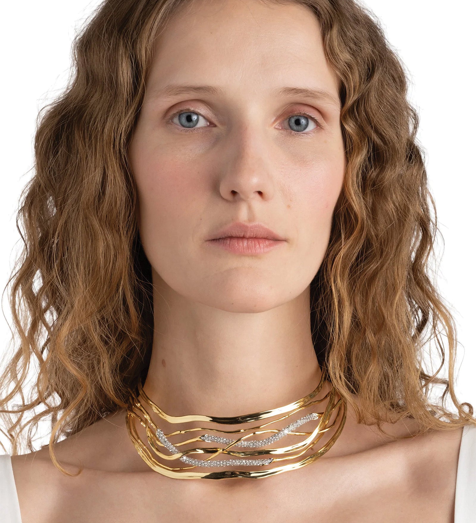 Alexis Bittar-Solanales Crystal Woven Collar Necklace-Necklaces-Blue Ruby Jewellery-Vancouver Canada