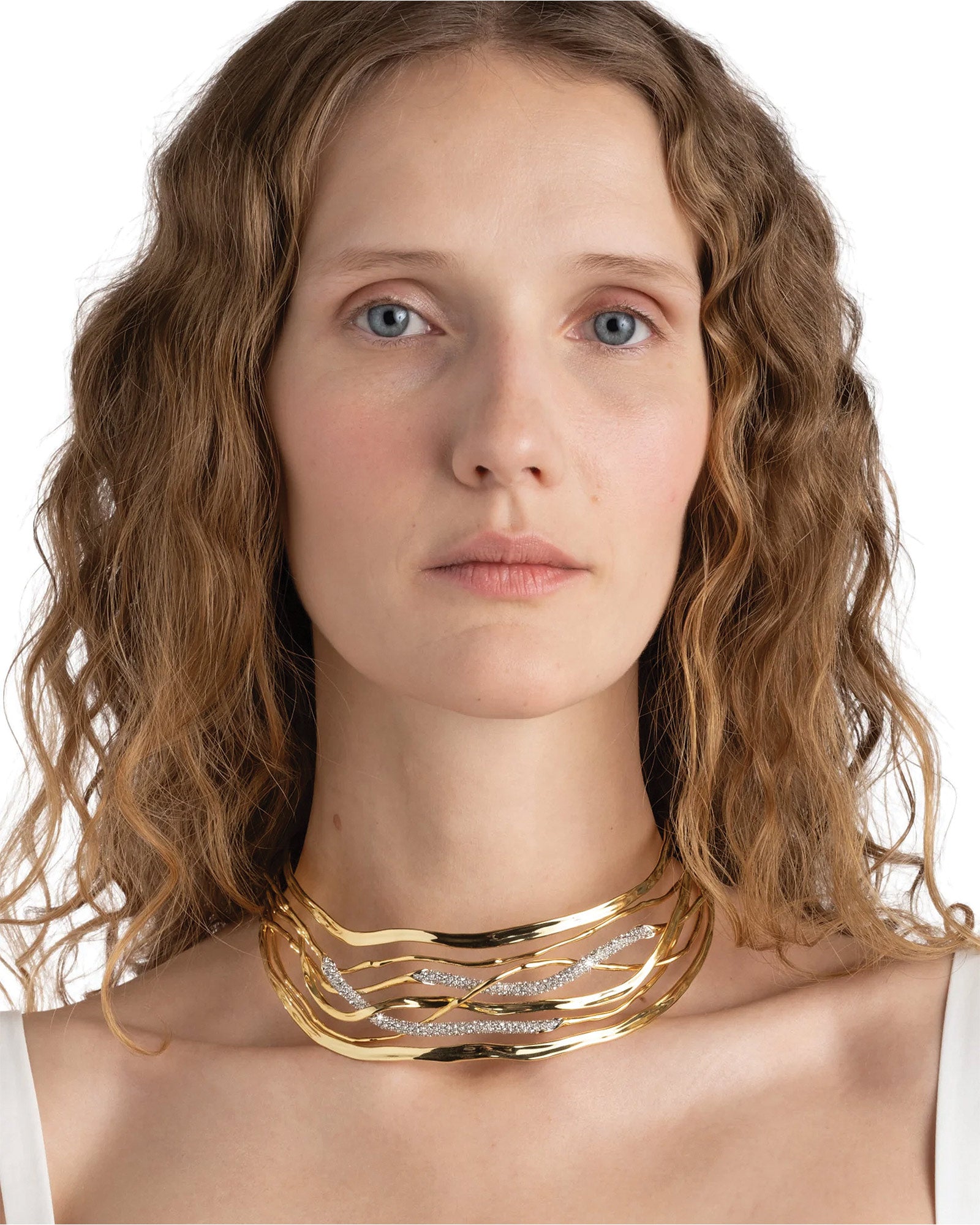 Alexis Bittar-Solanales Crystal Woven Collar Necklace-Necklaces-Blue Ruby Jewellery-Vancouver Canada