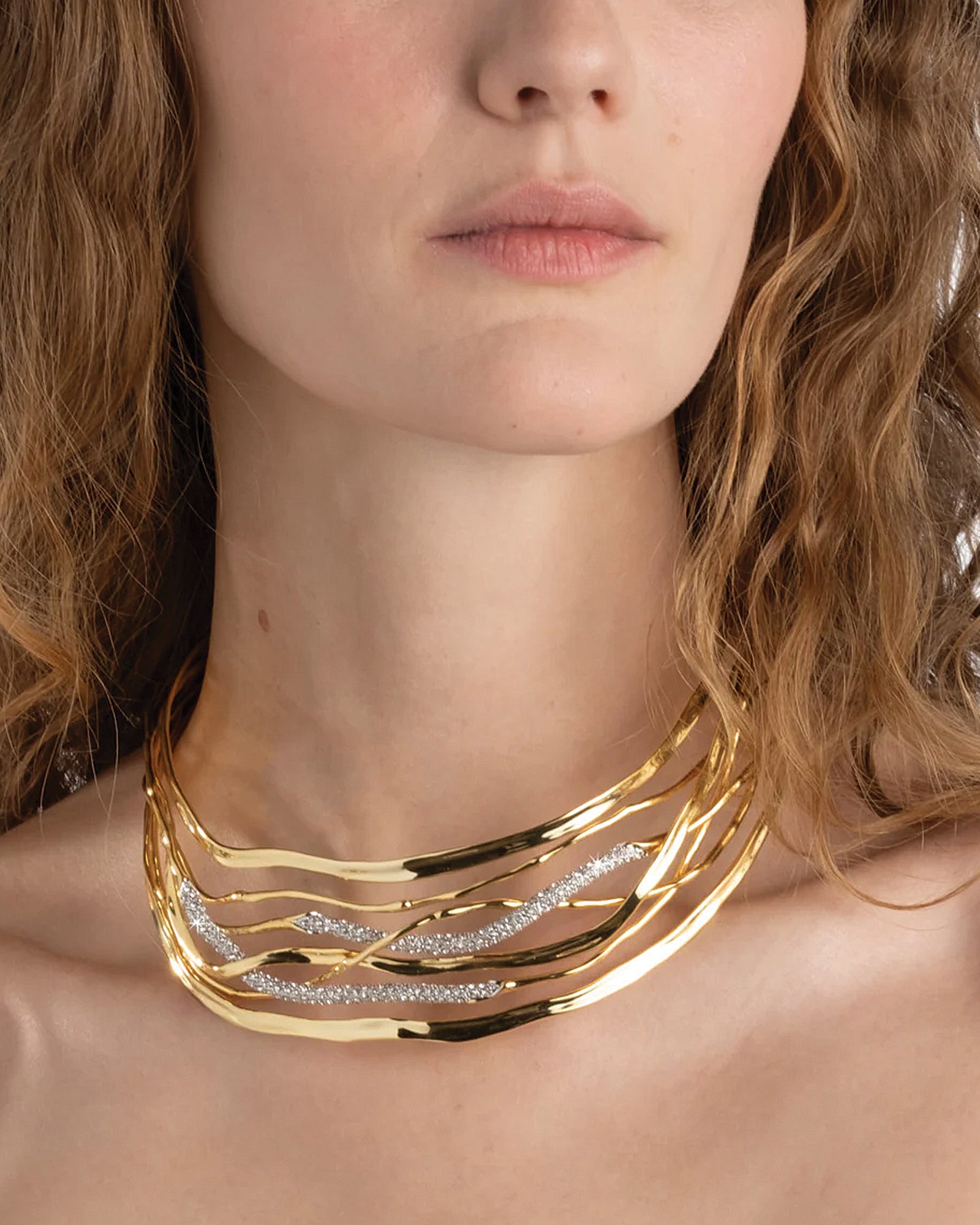 Alexis Bittar-Solanales Crystal Woven Collar Necklace-Necklaces-Blue Ruby Jewellery-Vancouver Canada