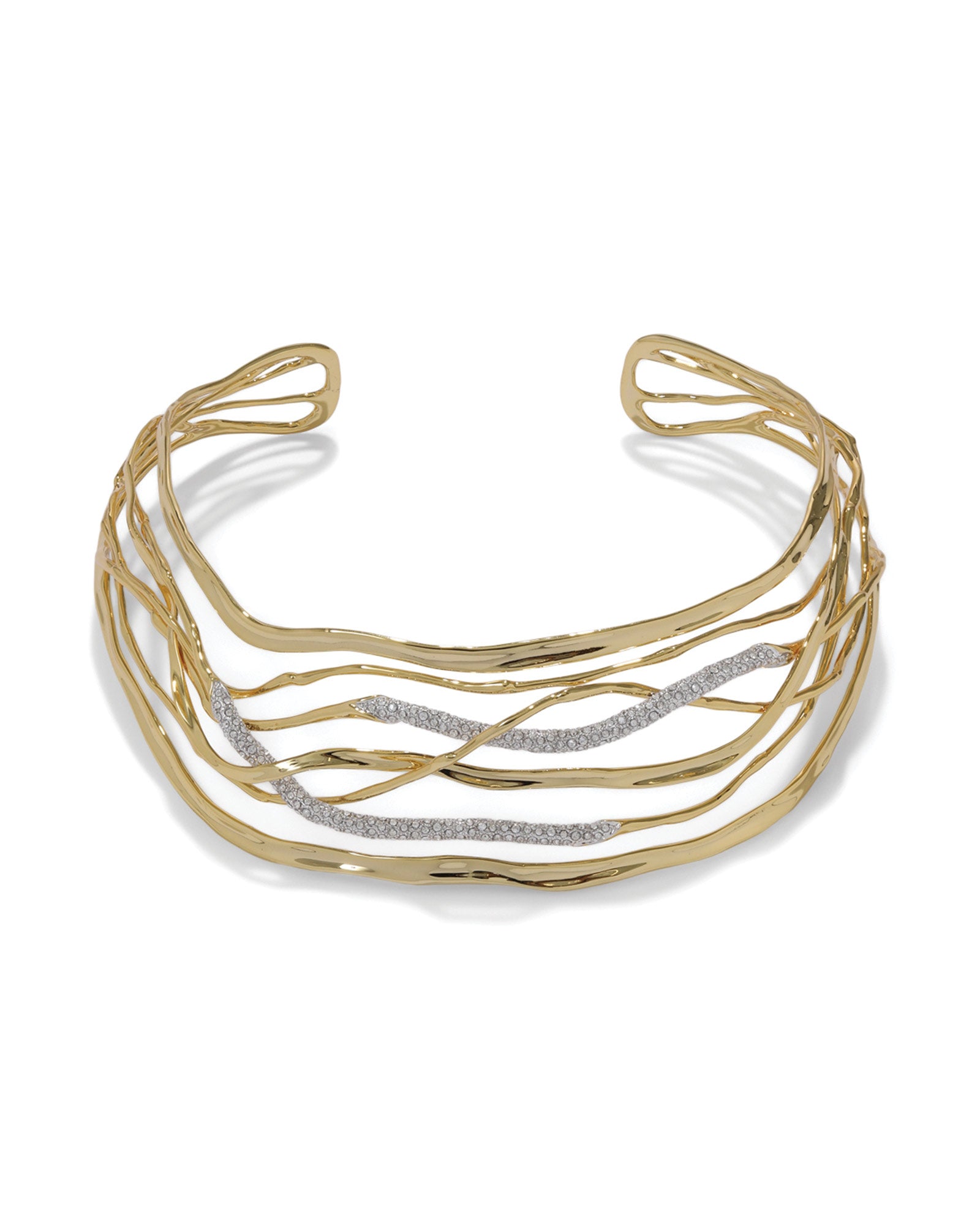 Solanales Crystal
Woven Collar 14k Gold Plated Brass, Crystal