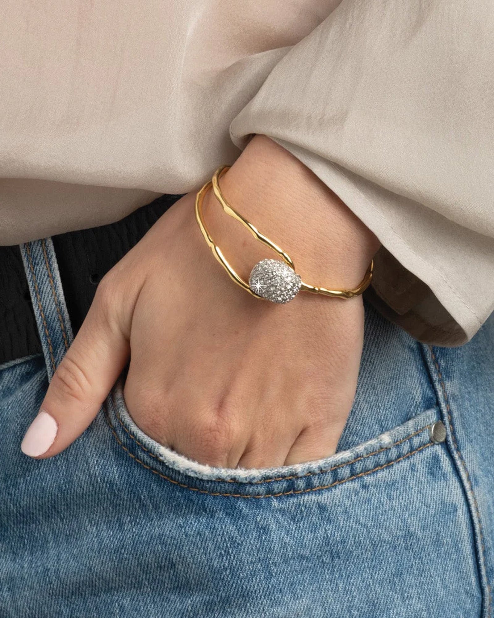 Alexis Bittar-Solanales Crystal Pebble Clasp Bracelet-Bracelets-Blue Ruby Jewellery-Vancouver Canada