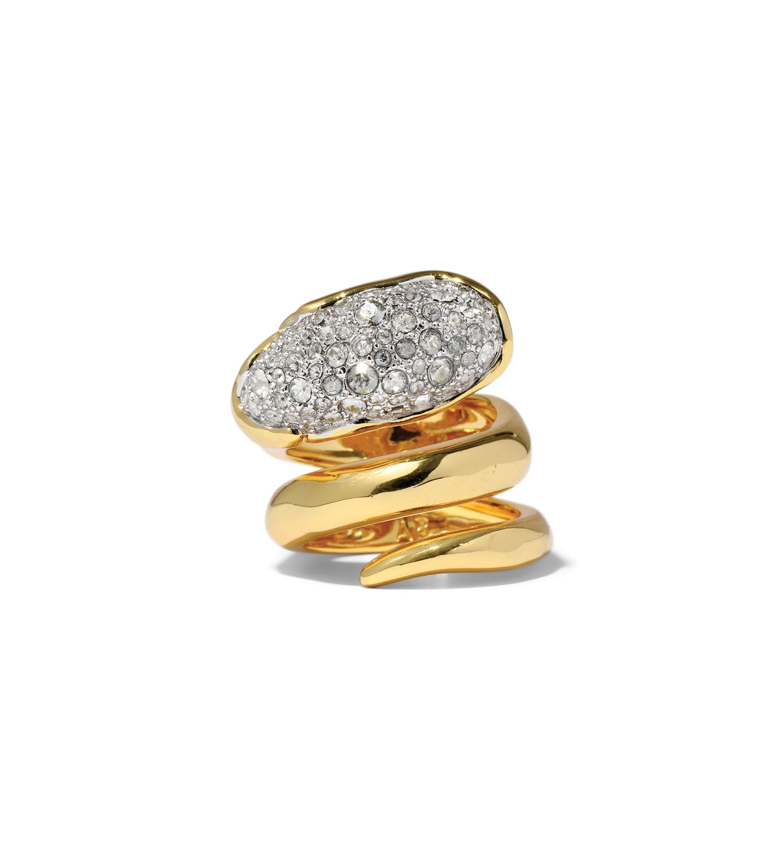 Solanales Crystal
Coiled Ring 14k Gold Plated Brass, Crystal / 7