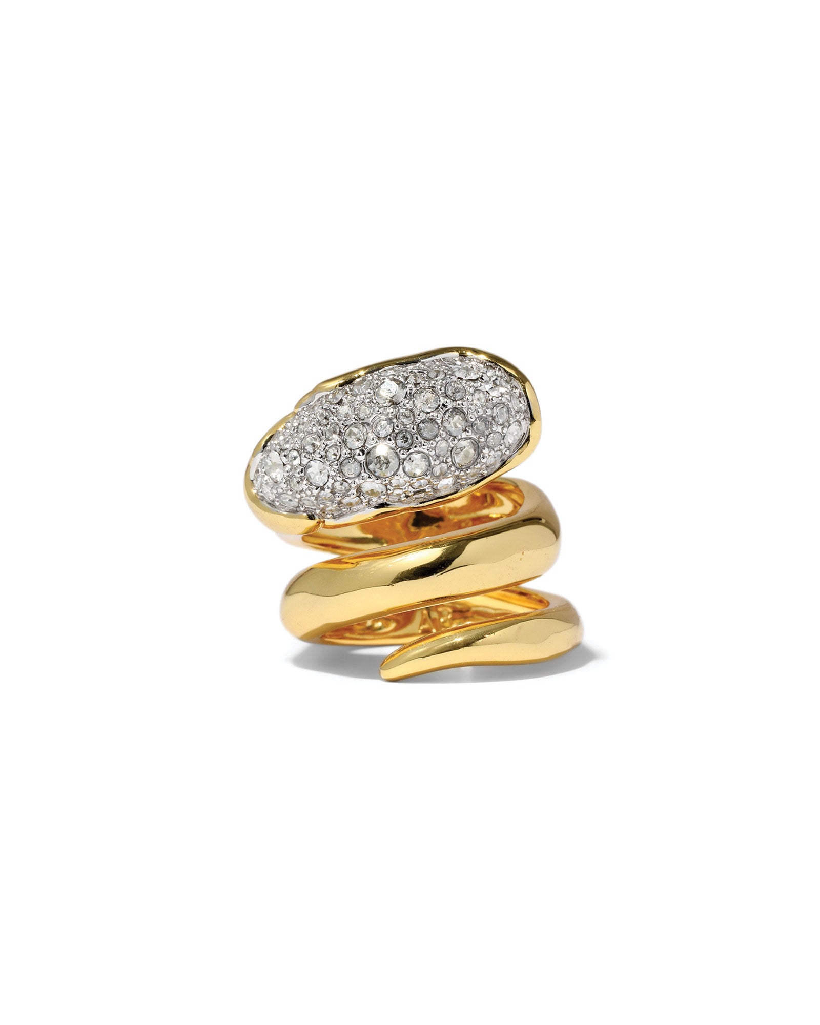 Solanales Crystal
Coiled Ring 14k Gold Plated Brass, Crystal / 7
