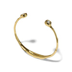 Alexis Bittar-Asterales Crystal Skinny Capped Cuff Bracelet-Bracelets-14k Gold Plated, Cubic Zirconia-Blue Ruby Jewellery-Vancouver Canada