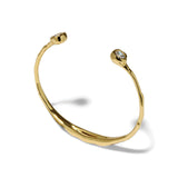 Alexis Bittar-Asterales Crystal Skinny Capped Cuff Bracelet-Bracelets-14k Gold Plated, Cubic Zirconia-Blue Ruby Jewellery-Vancouver Canada