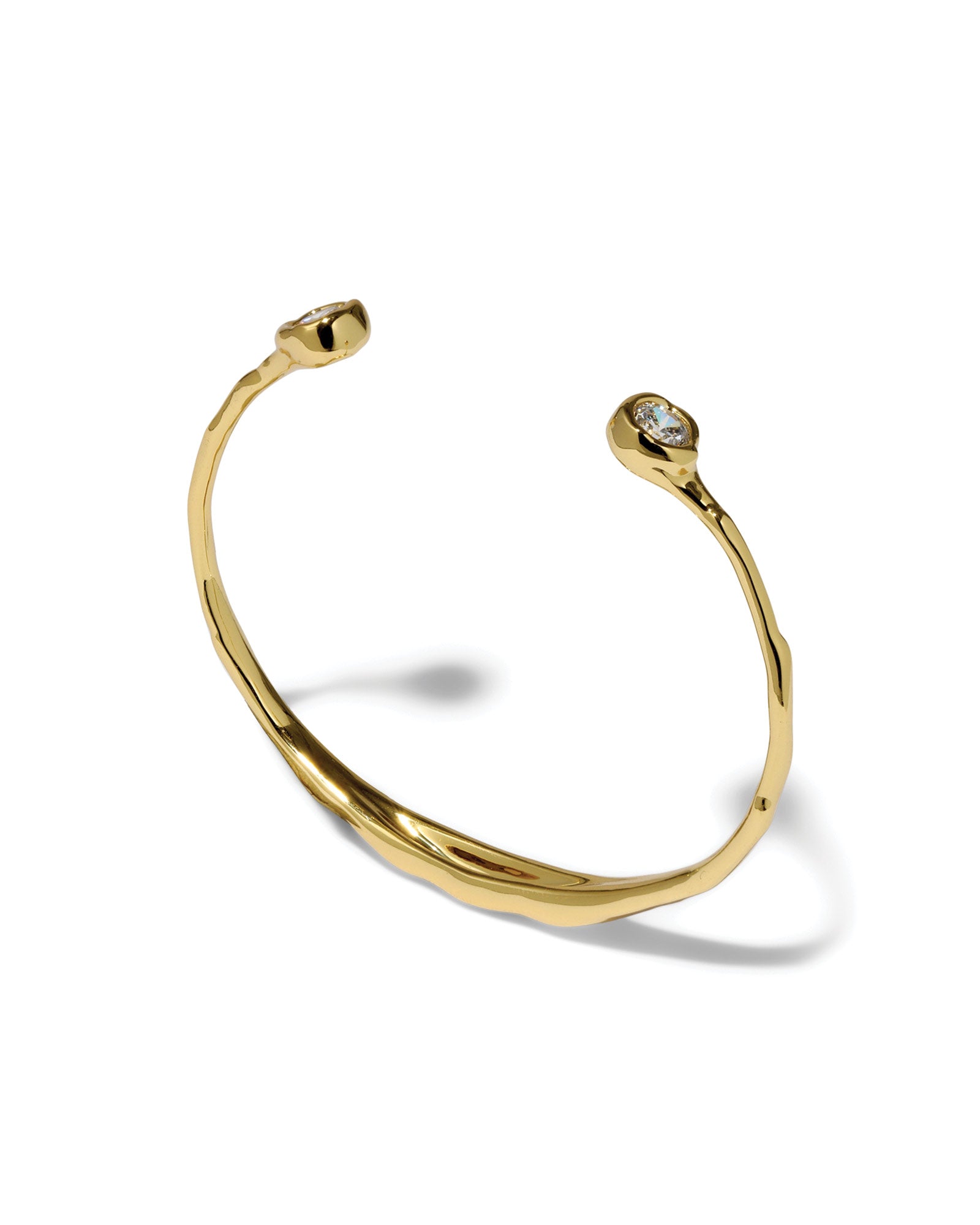 Alexis Bittar-Asterales Crystal Skinny Capped Cuff Bracelet-Bracelets-14k Gold Plated, Cubic Zirconia-Blue Ruby Jewellery-Vancouver Canada