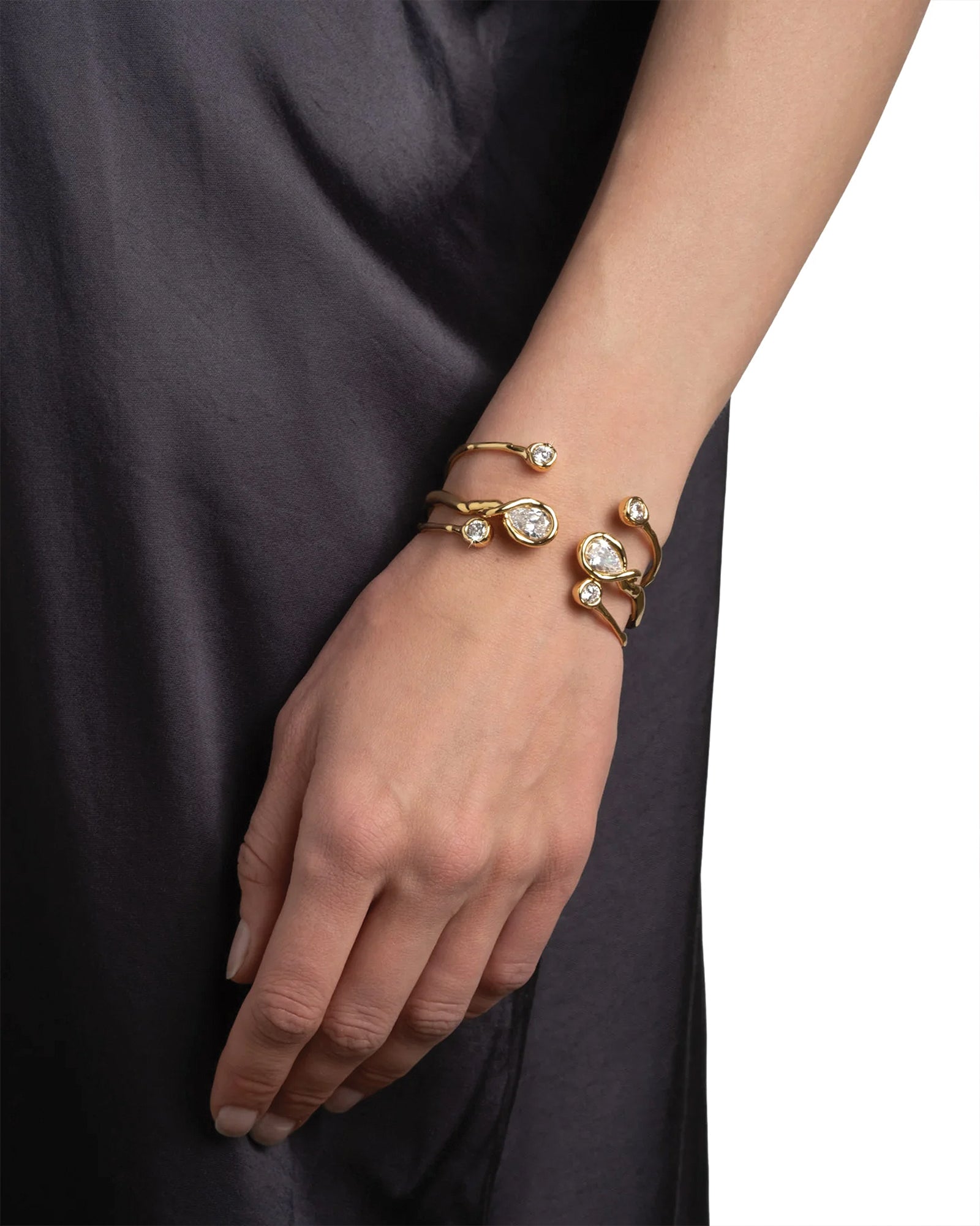 Alexis Bittar-Asterales Crystal Skinny Capped Cuff Bracelet-Bracelets-Blue Ruby Jewellery-Vancouver Canada