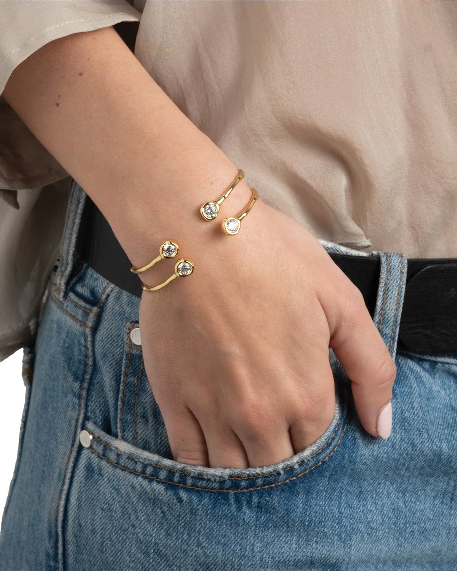 Alexis Bittar-Asterales Crystal Skinny Capped Cuff Bracelet-Bracelets-Blue Ruby Jewellery-Vancouver Canada