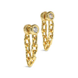 Asterales Linked
CZ Front Back Earring 14k Gold Plated Brass, Cubic Zirconia