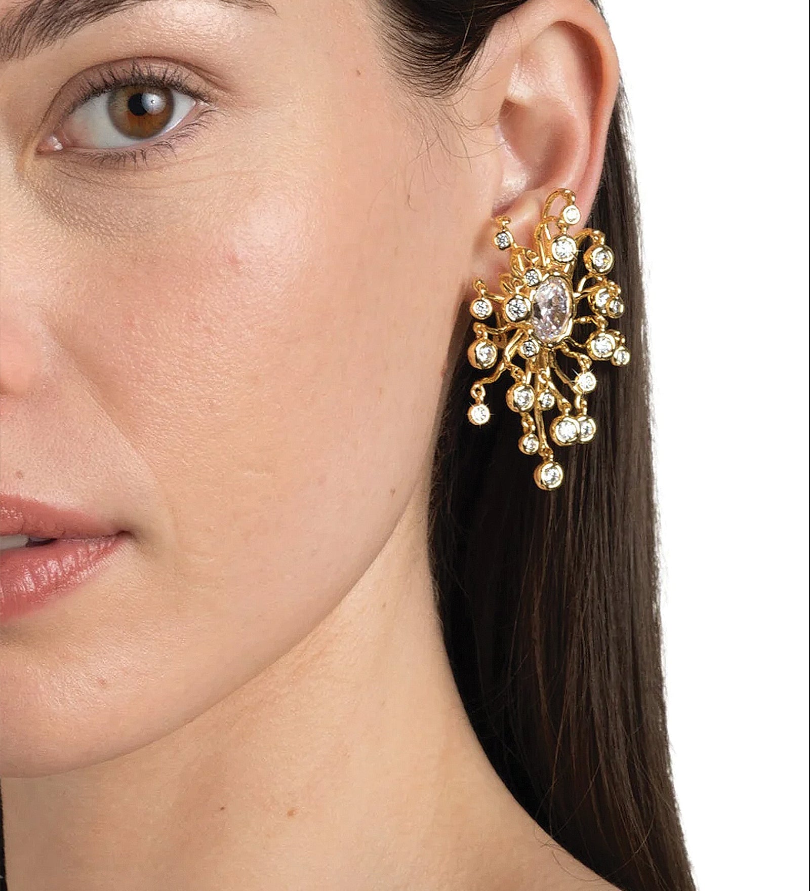 Alexis Bittar-Asterales Modernist Clip Earrings-Earrings-Blue Ruby Jewellery-Vancouver Canada