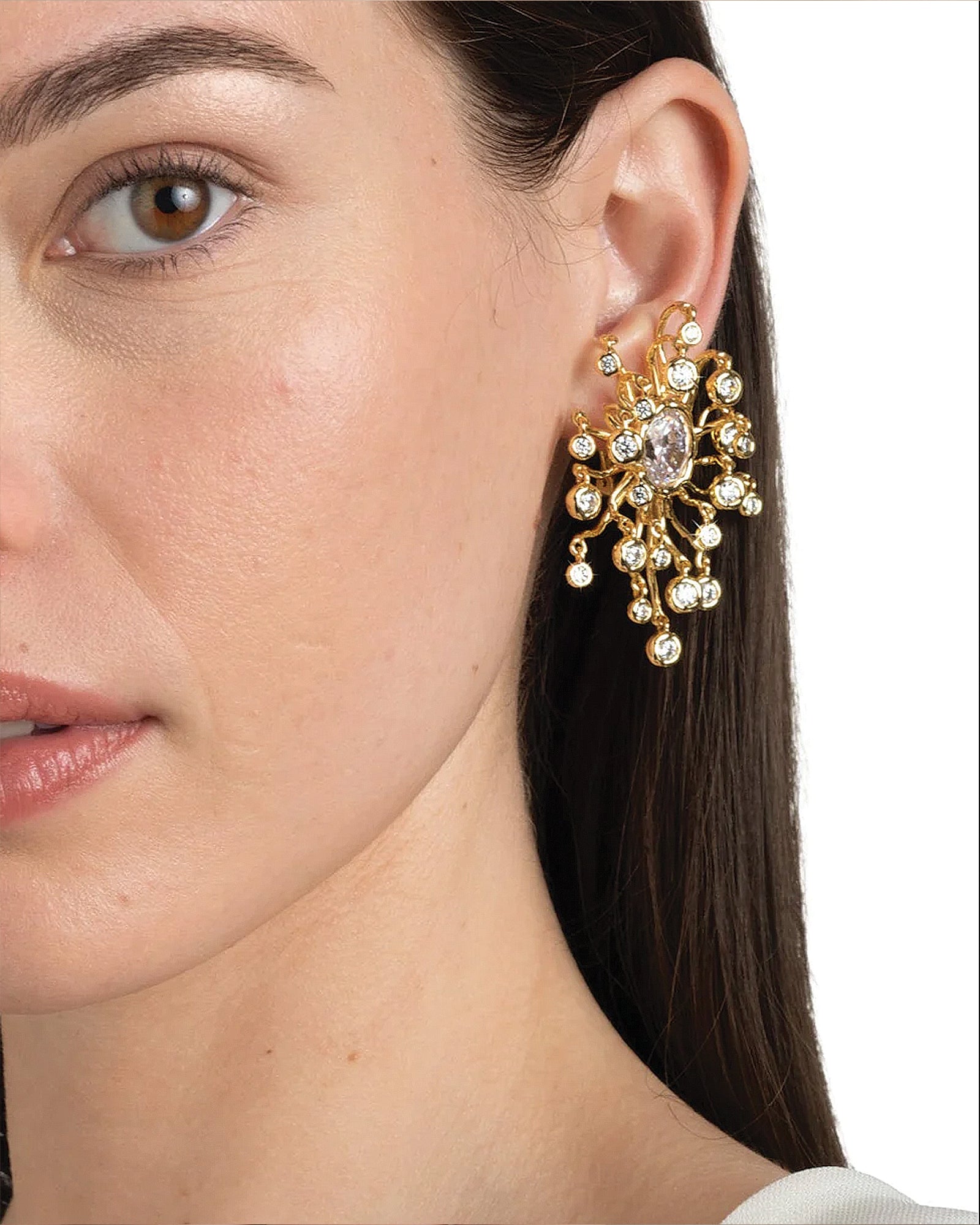 Alexis Bittar-Asterales Modernist Clip Earrings-Earrings-Blue Ruby Jewellery-Vancouver Canada