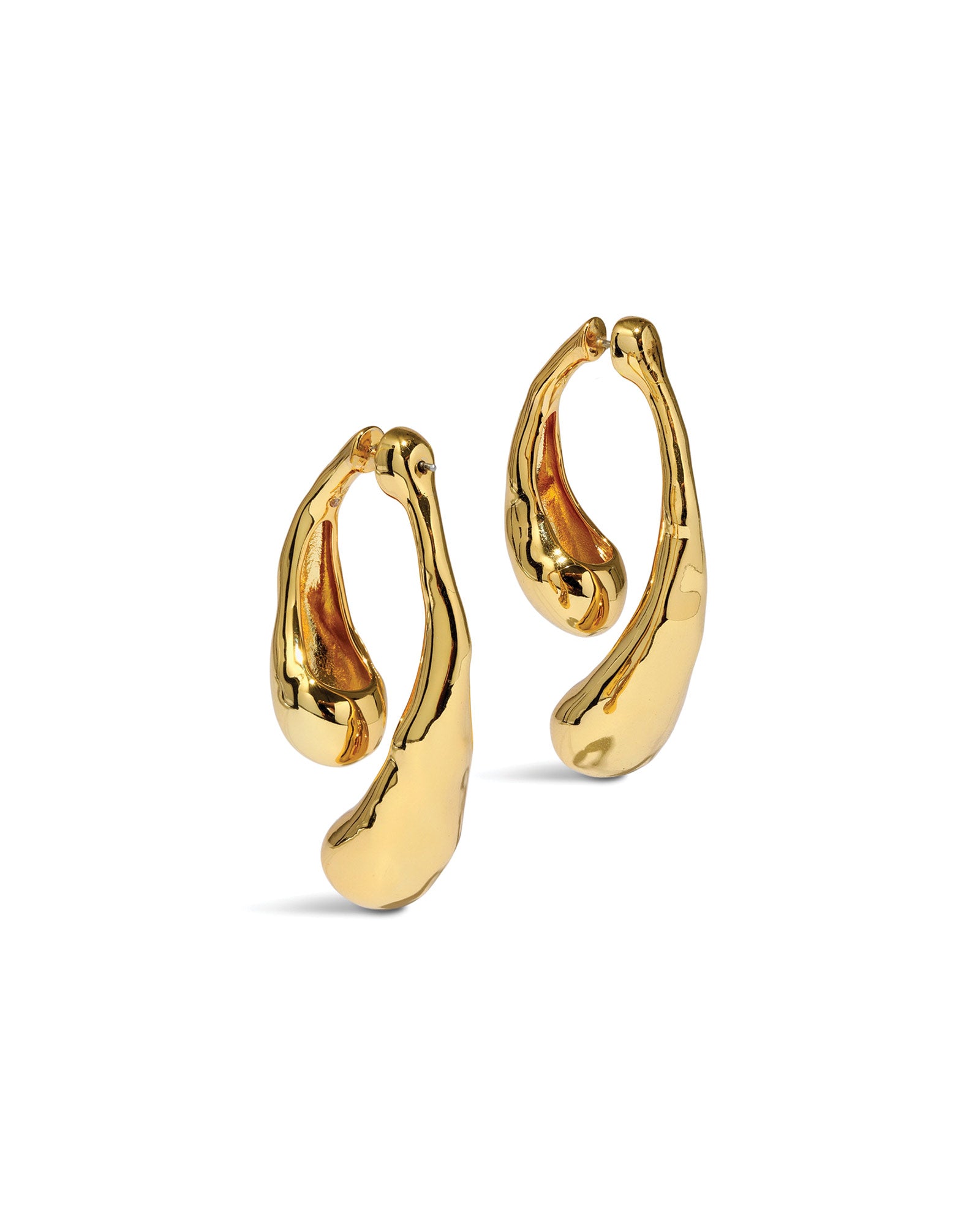 Alexis Bittar-Molten Gold Scoop Front Back Earrings-Earrings-Blue Ruby Jewellery-Vancouver Canada