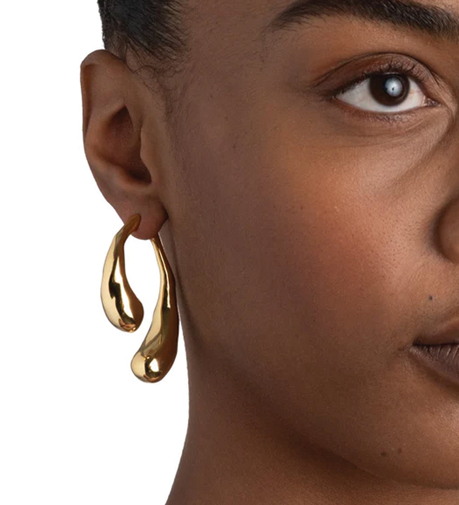 Alexis Bittar-Molten Gold Scoop Front Back Earrings-Earrings-Blue Ruby Jewellery-Vancouver Canada