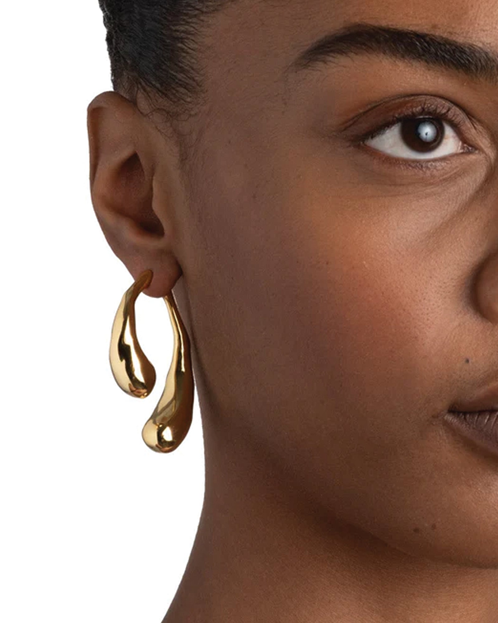 Alexis Bittar-Molten Gold Scoop Front Back Earrings-Earrings-Blue Ruby Jewellery-Vancouver Canada