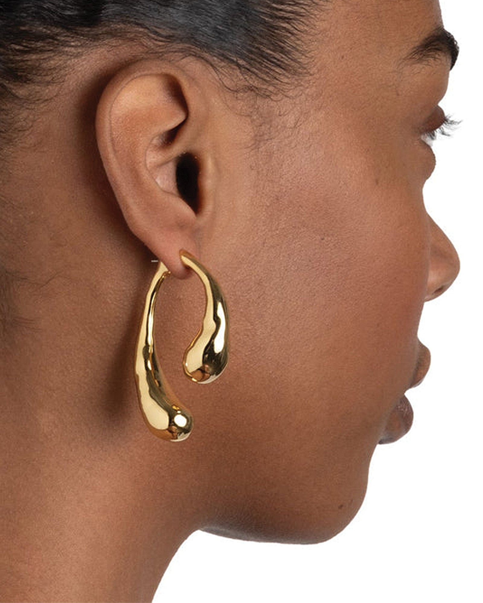 Alexis Bittar-Molten Gold Scoop Front Back Earrings-Earrings-Blue Ruby Jewellery-Vancouver Canada