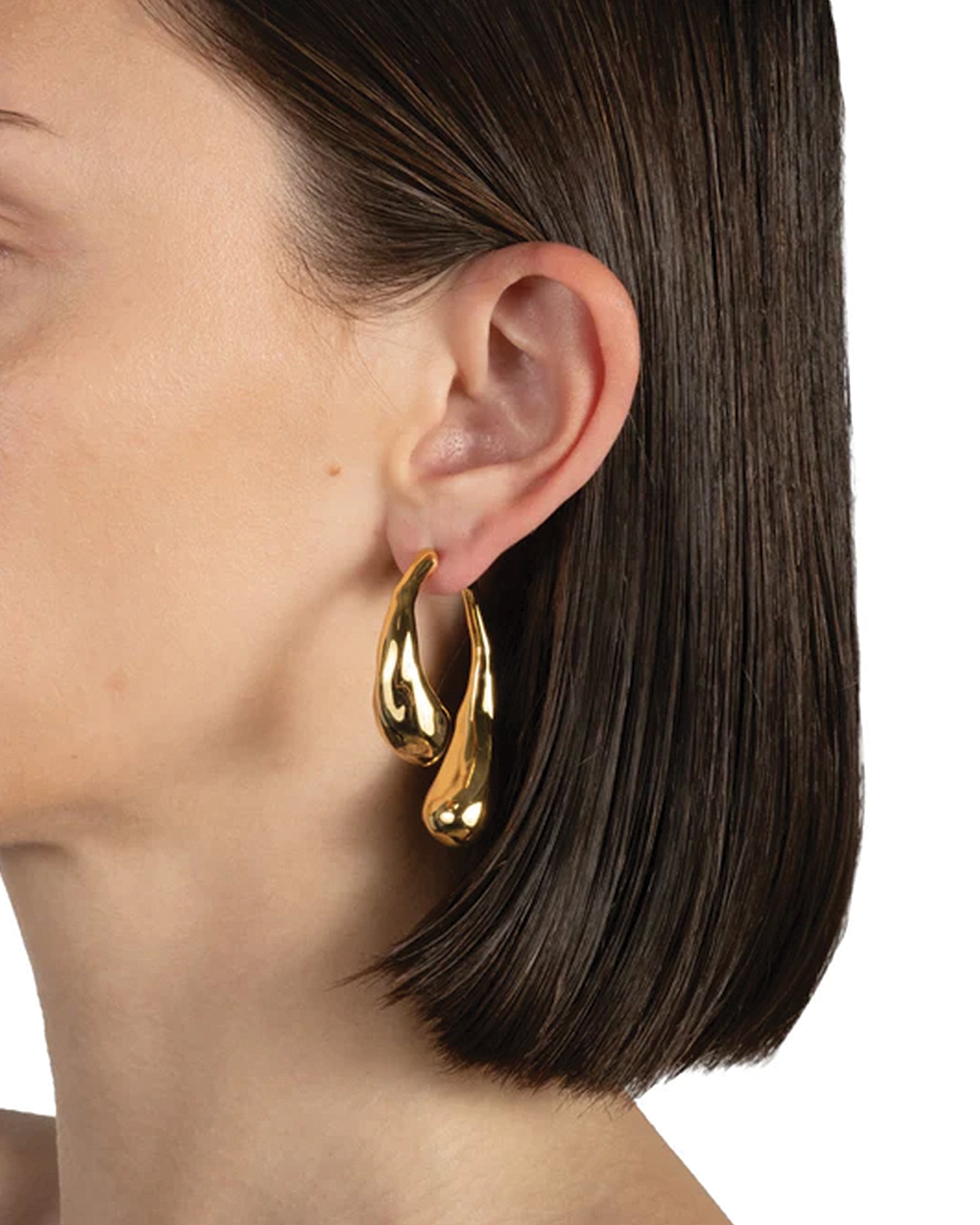 Alexis Bittar-Molten Gold Scoop Front Back Earrings-Earrings-Blue Ruby Jewellery-Vancouver Canada