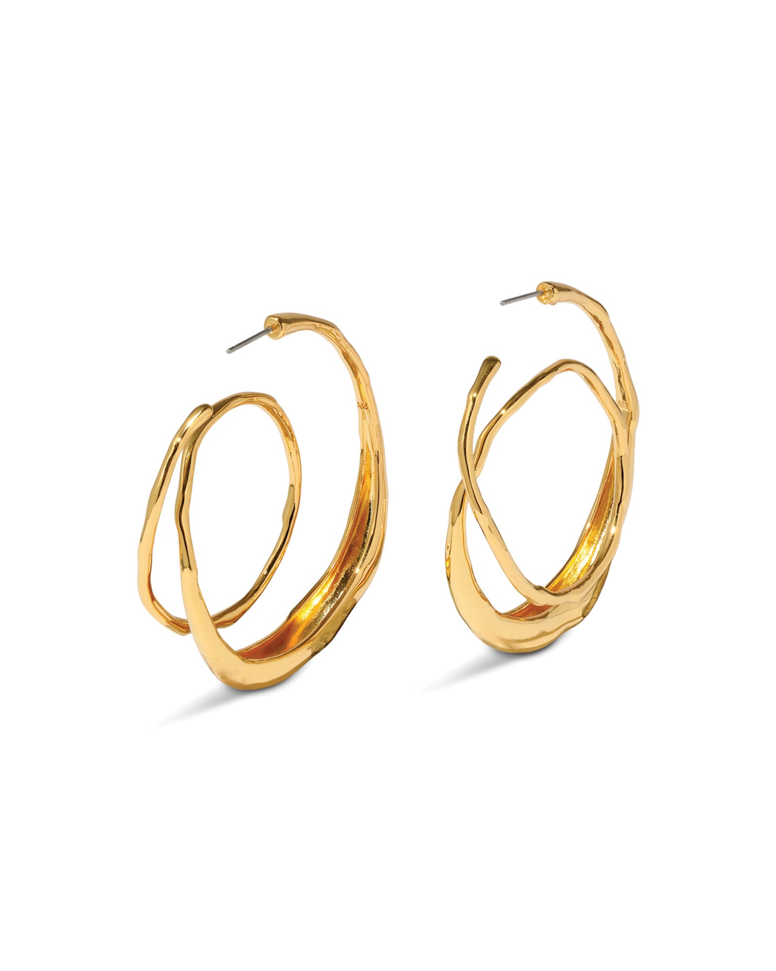 Alexis Bittar-Molten Gold Spiral Hoop Earrings-Earrings-Blue Ruby Jewellery-Vancouver Canada