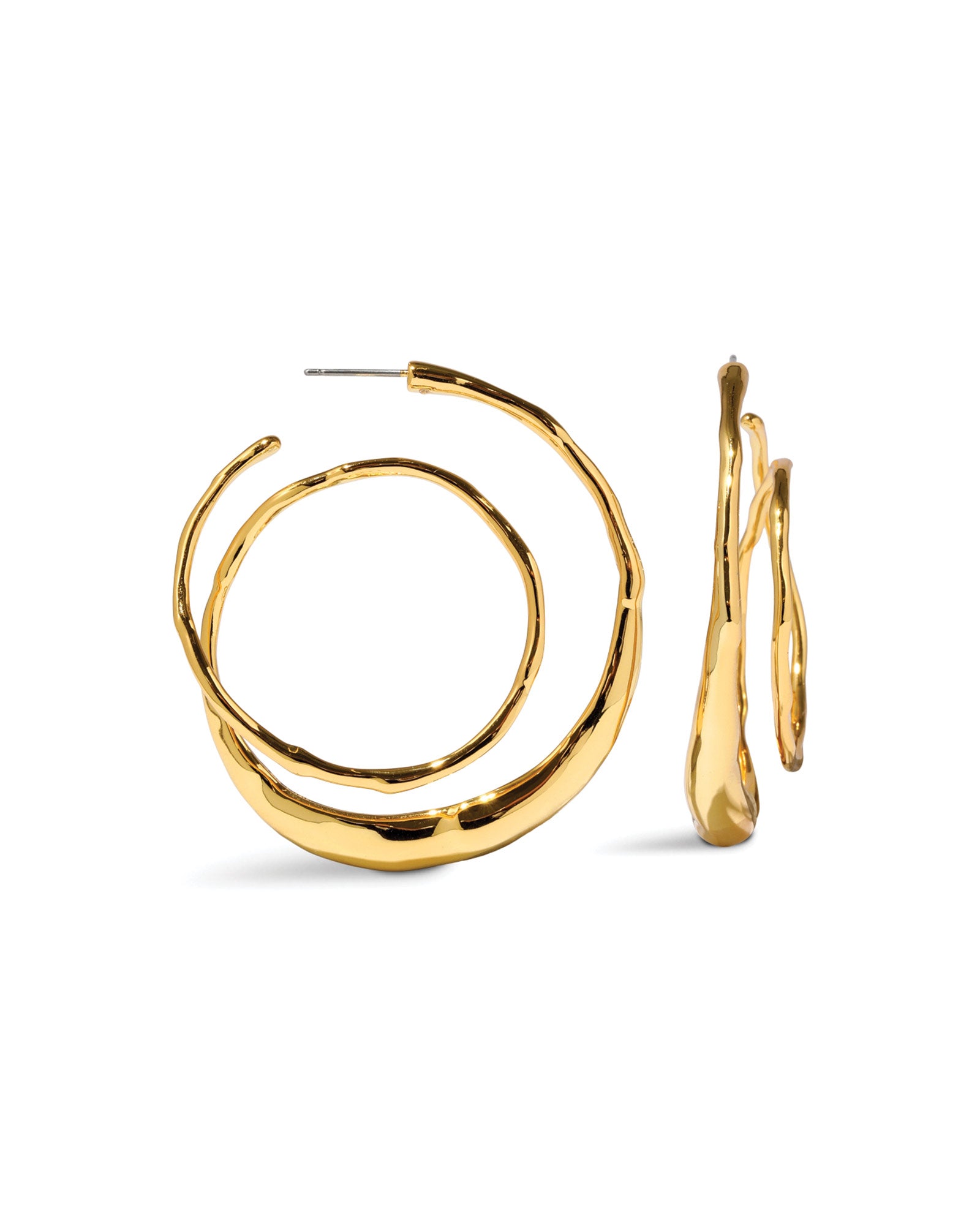 Molten Gold
Spiral Hoop Earring 14k Gold Plated Brass