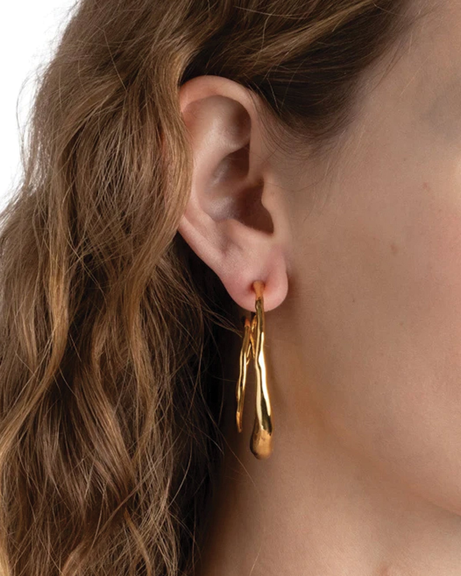 Alexis Bittar-Molten Gold Spiral Hoop Earrings-Earrings-Blue Ruby Jewellery-Vancouver Canada