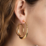 Alexis Bittar-Molten Gold Spiral Hoop Earrings-Earrings-Blue Ruby Jewellery-Vancouver Canada