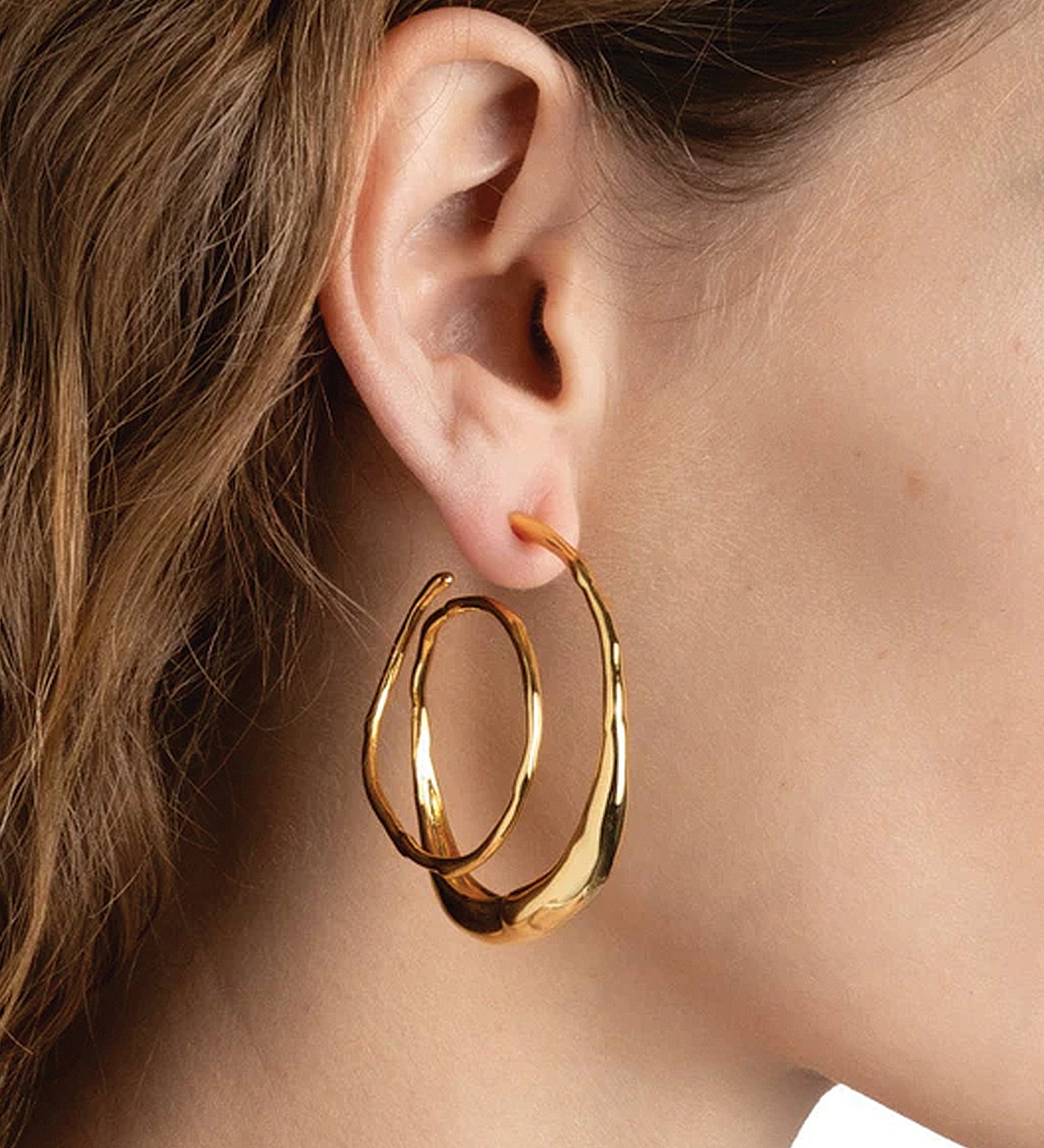 Alexis Bittar-Molten Gold Spiral Hoop Earrings-Earrings-Blue Ruby Jewellery-Vancouver Canada