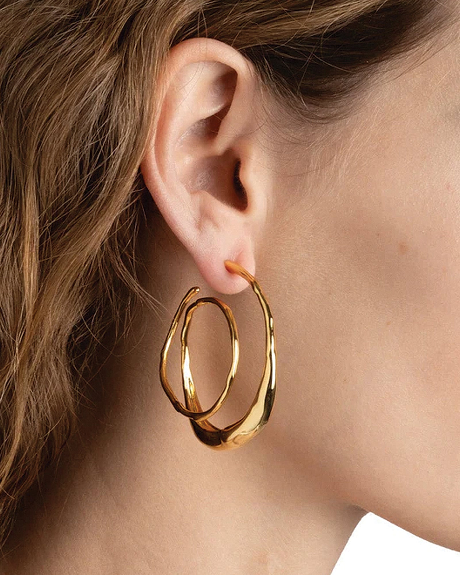 Alexis Bittar-Molten Gold Spiral Hoop Earrings-Earrings-Blue Ruby Jewellery-Vancouver Canada