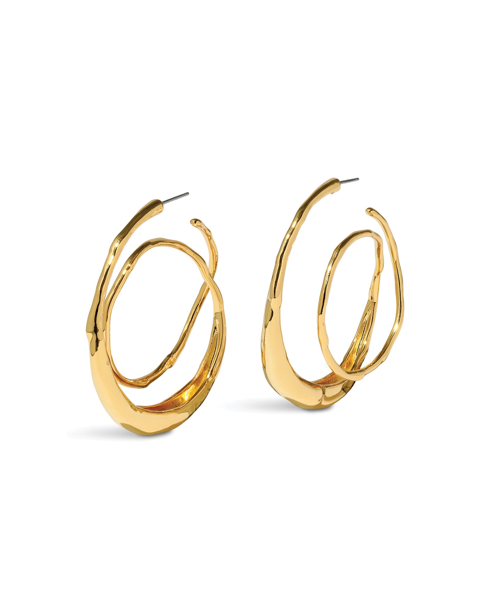 Molten Gold
Spiral Hoop Earring 14k Gold Plated Brass