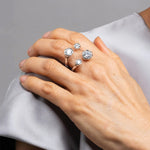 Alexis Bittar-Asterales Silver CZ Open Ring-Rings-Blue Ruby Jewellery-Vancouver Canada