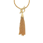 Alexis Bittar-Brut Gold Long Tassel Necklace-Necklaces-14k Gold Plated, Crystal-Blue Ruby Jewellery-Vancouver Canada