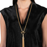 Alexis Bittar-Brut Gold Long Tassel Necklace-Necklaces-Blue Ruby Jewellery-Vancouver Canada