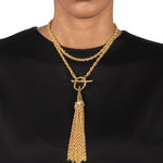 Alexis Bittar-Brut Gold Long Tassel Necklace-Necklaces-Blue Ruby Jewellery-Vancouver Canada