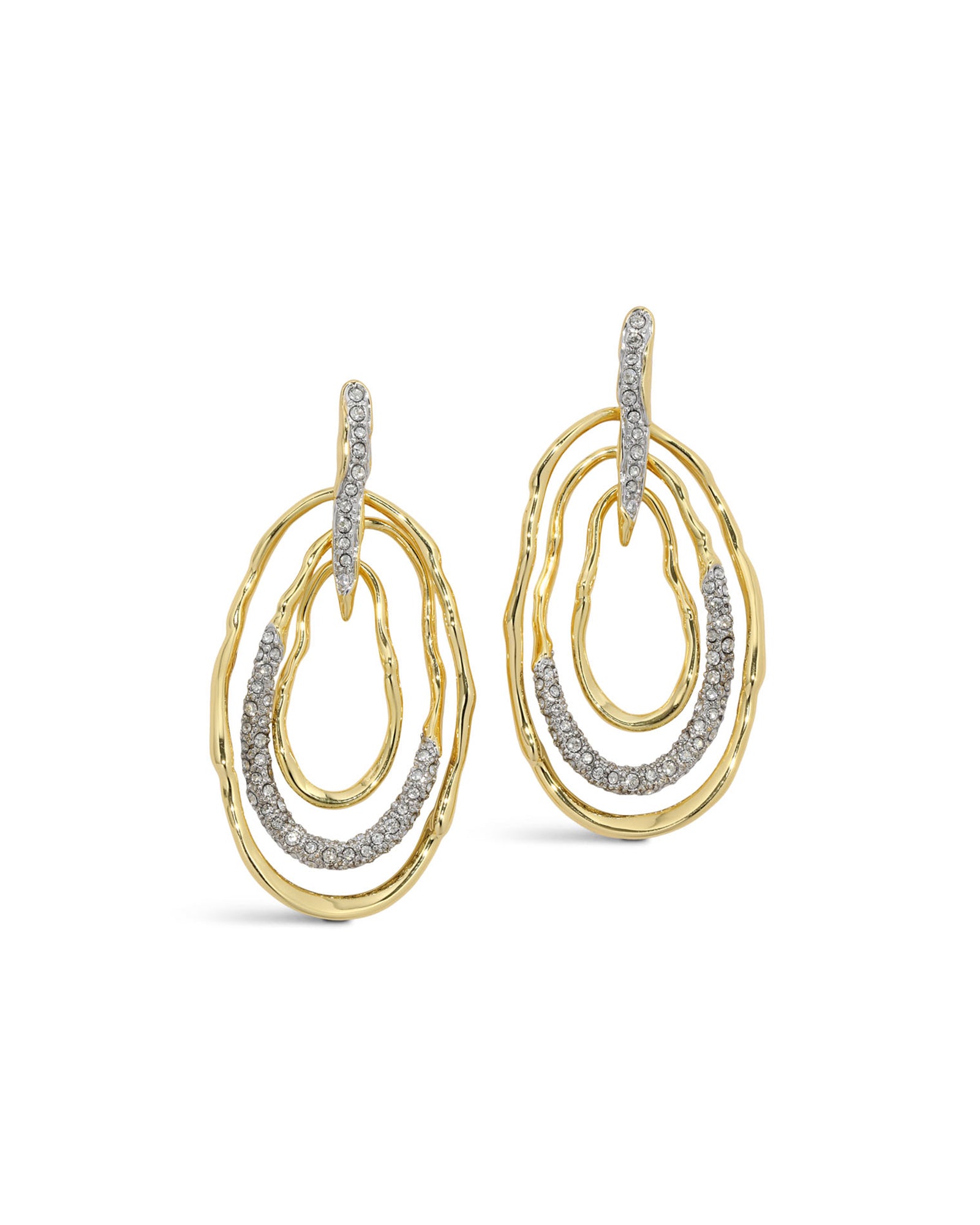 Alexis Bittar-Solanales Crystal Pavé Mobile Post Earring-Earrings-14k Gold Plated, Crystal-Blue Ruby Jewellery-Vancouver Canada