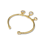 Asterales Gold CZ Charm Cuff Bracelet 14k Gold Plated, Cubic Zirconia