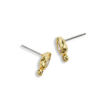 Asterales CZ Teardrop Stud Earring 14k Gold Plated, Cubic Zirconia