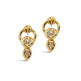 Asterales CZ Circle Post Earring 14k Gold Plated, Cubic Zirconia