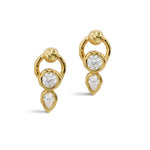 Asterales CZ Circle Post Earring 14k Gold Plated, Cubic Zirconia