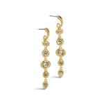 Asterales CZ Linked Hoop Drop Earring 14k Gold Plated, Cubic Zirconia